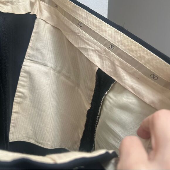 Valentino Garavani Uomo Line Men’s Sz 46 Luxury Suit Navy Virgin Wool Tailored - Picture 10 of 16